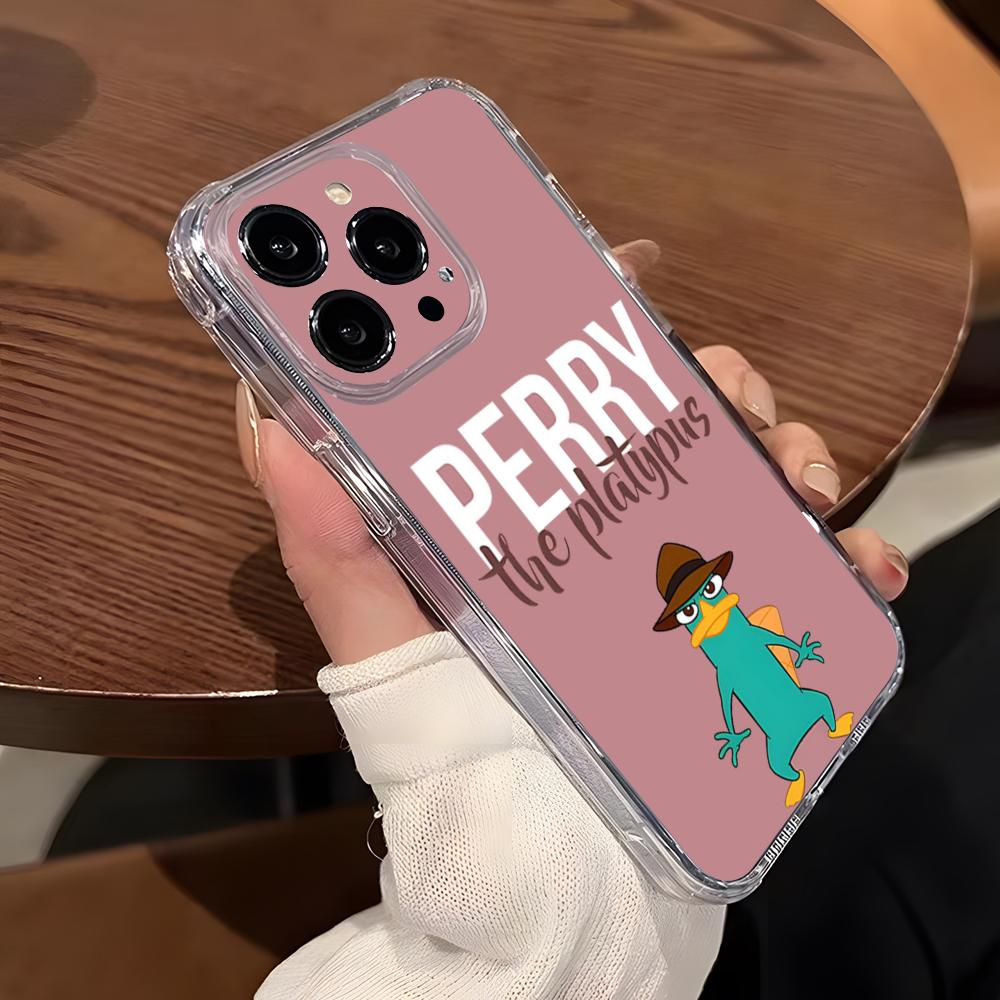 

Cartoon Perry The Platypus Phone Case For IPhone 15 Pro Max 16 Pro Max 14 13 11 12 Mini Xs X Xr 7 8 Plus Se Transparent Cover iPhone X-XS