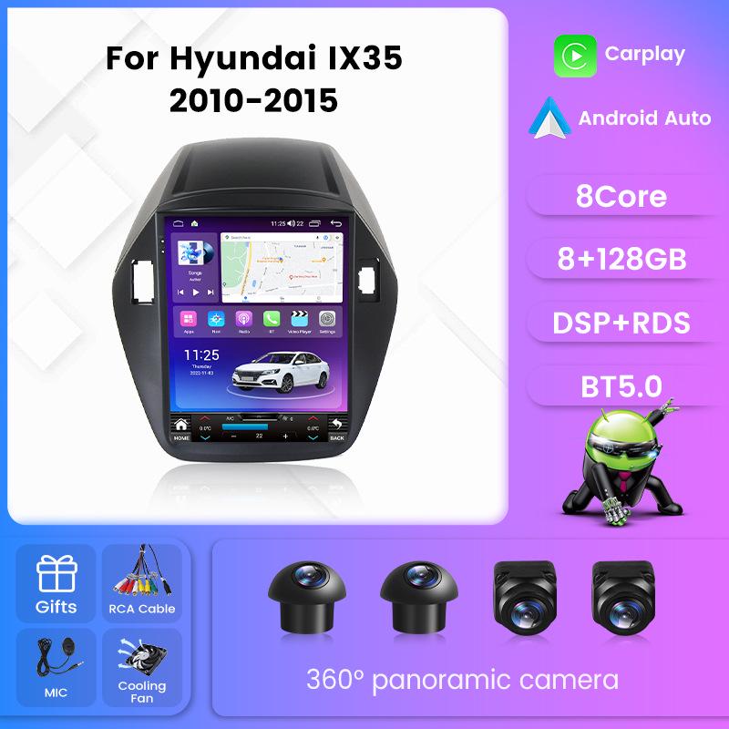 Compatible with 2010-2015 Hyundai IX35 Vertical Screen Android Navigation System for Reverse Imaging.
