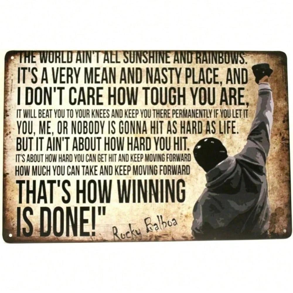 

VelfDuel Rocky Balboa Tin Sign Vintage Metal Wall Decor for Home Bar Garage Kitchen 20x30cm