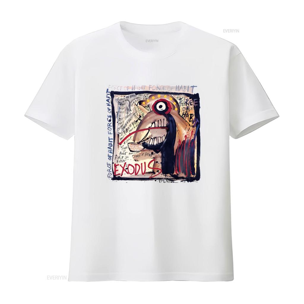 EXODUS T Shirt Force of Habit Art Print Bold Design Hot New Fashion vintage Washed Top For Everyday Wear streetwear graphic