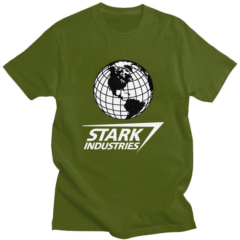 Custom Stark Industries T Shirts for Men Pure Cotton Tee Tops Tshirts Short Sleeve Casual Tshirt