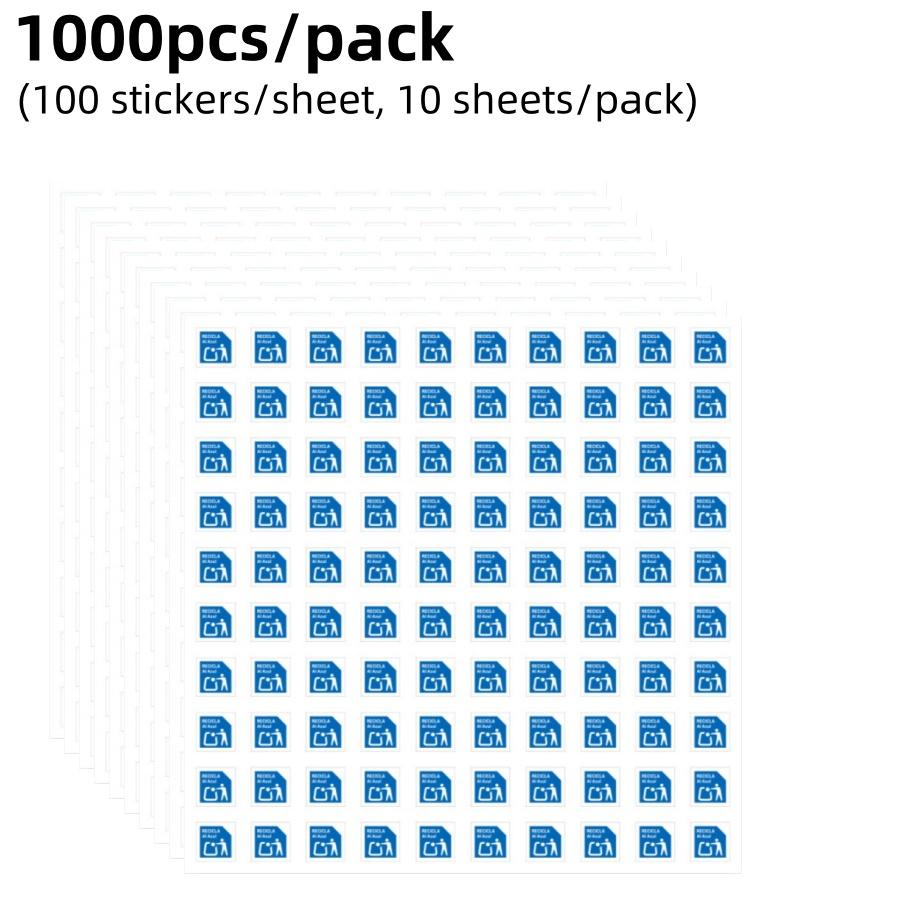 1000pcs 1cm/0.39inSpain Recycling Label Spain New Regulation Classification LabelEPRPackaging Compliance Sticker