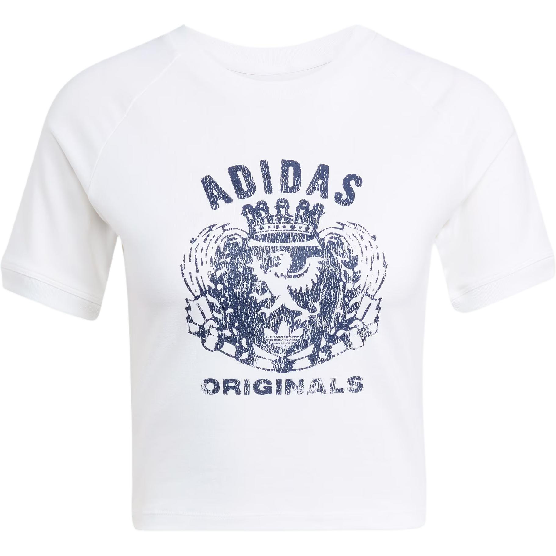 

Adidas Оригинальная графическая футболка с гербом для малышей Женские топы JZ0851 XS