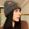 Simple Luxurious Bear Beanie Cute Plush Felt Hat High-quality Warm Hat Thickened Earmuffs Slimming Face Cute Cartoon Animals Hat