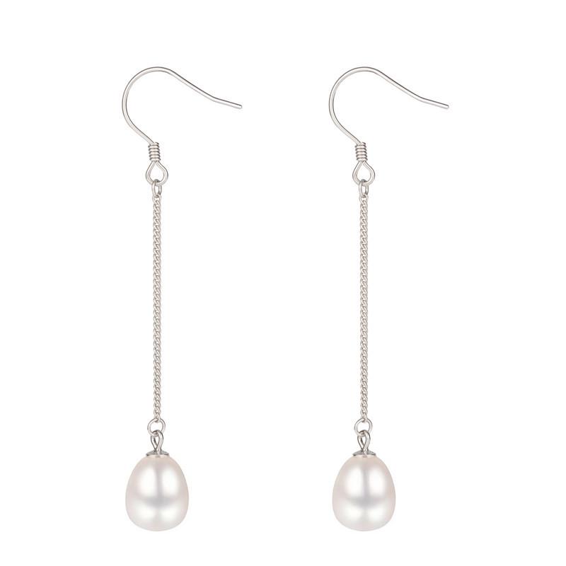 Elegant Natural Pearl Tassel Earrings for Women - 925 Sterling Silver, Xiaohongshu Style, Niche Fashion. серебряный