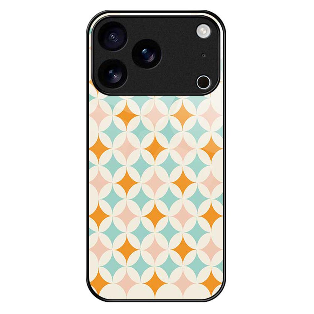For iPhone 17 Pro Case PC TPU Tempered Glass Pattern Printing Anti Drop Phone Back Cover