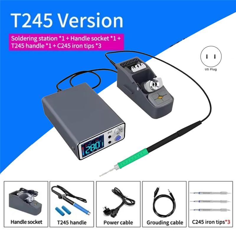 Intelligent T3B Soldering Station Electric Set With Handle And Welding Iron Tips For SMD BGA Repair US Plug T3B-T210