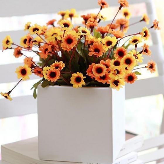 Artificial Chrysanthemum Cloth Home Pastoralism Decor 24 Flowers On 1 Piece