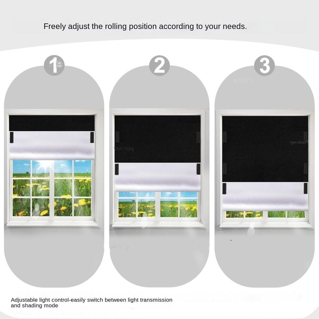 Magnetic Blackout Curtain No Drilling Cuttable Portable DIY Window Blind for Bedroom Sun Blocking Thermal Insulated