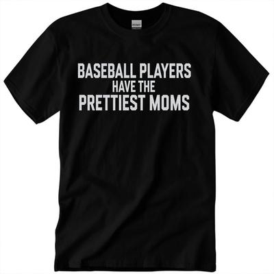 Baseball Players Have The Prettiest Moms T-Shirt Funny Baseball Mom Shirt for Women Casual Short Sleeve Graphic Tee Tops