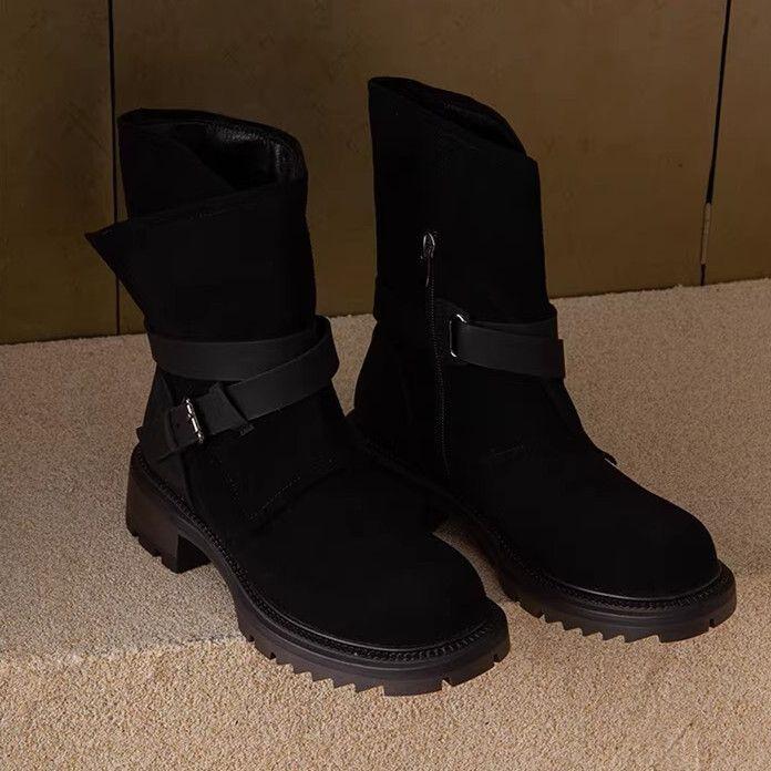 

Frosted Western Cowboy 2025 New Short Boots Women s Autumn and Winter Fashion Versatile British Style Desert Martin Boots Tide 40