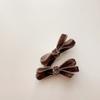 European-style Simple and Sweet Candy-colored Velvet Bow Tie Children's Cute Matching Accessories with Side Clips and Hair Clips
