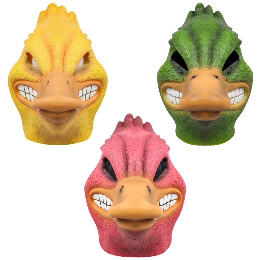 2022 Angry Duck Face Cover Latex Funny Cartoon Animal Head Face Cover Halloween Party Cosplay Prop