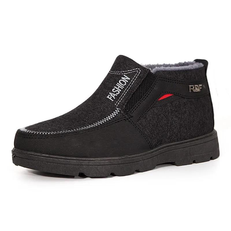 Nowe Zimowe Buty Męskie Wodoodporne Buty Śniegowce Ciepłe Codzienne Buty Męskie Antypoślizgowe Buty na Kostkę Pluszowe Bawełniane Buty
