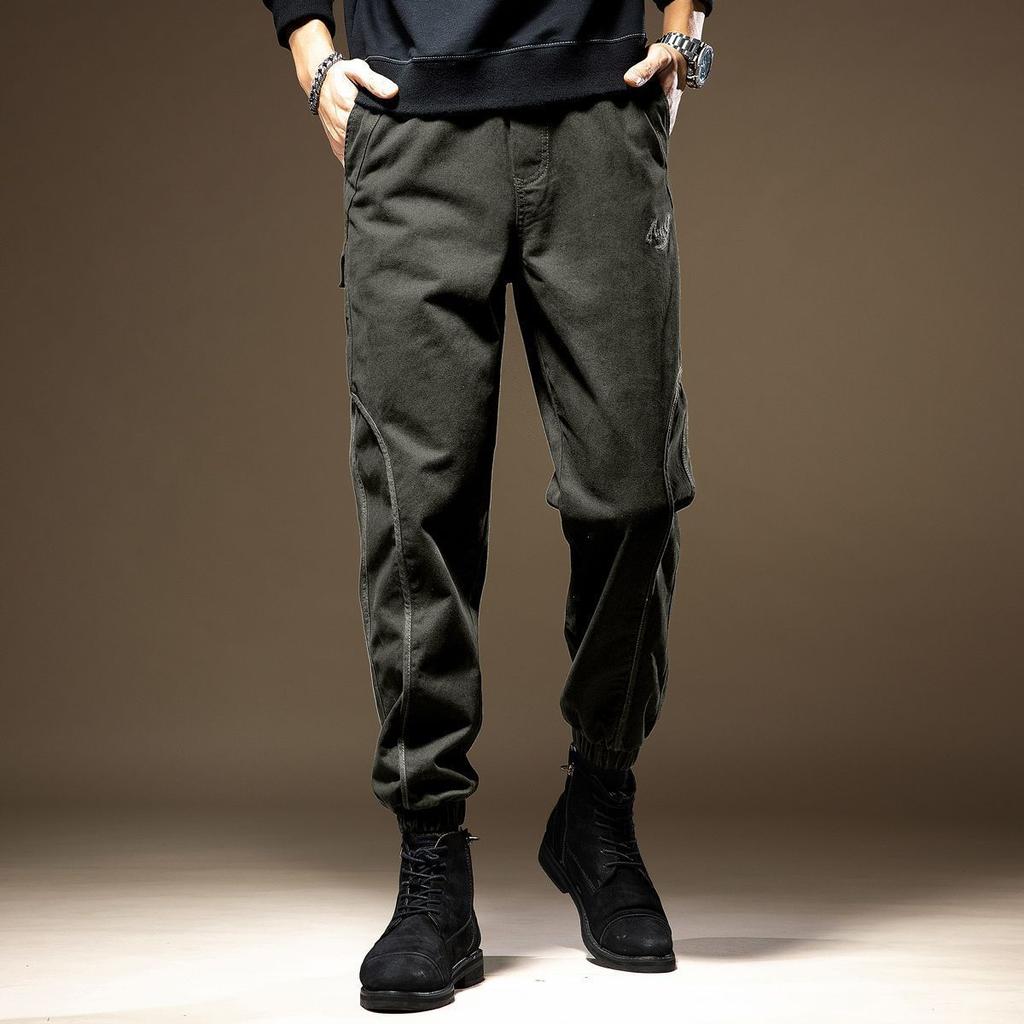 Winter Fleece-lined Casual Cargo Pants Plush Loose Fit Straight Leg Men's Pants Fashion Style Trendy Sports Trousers
