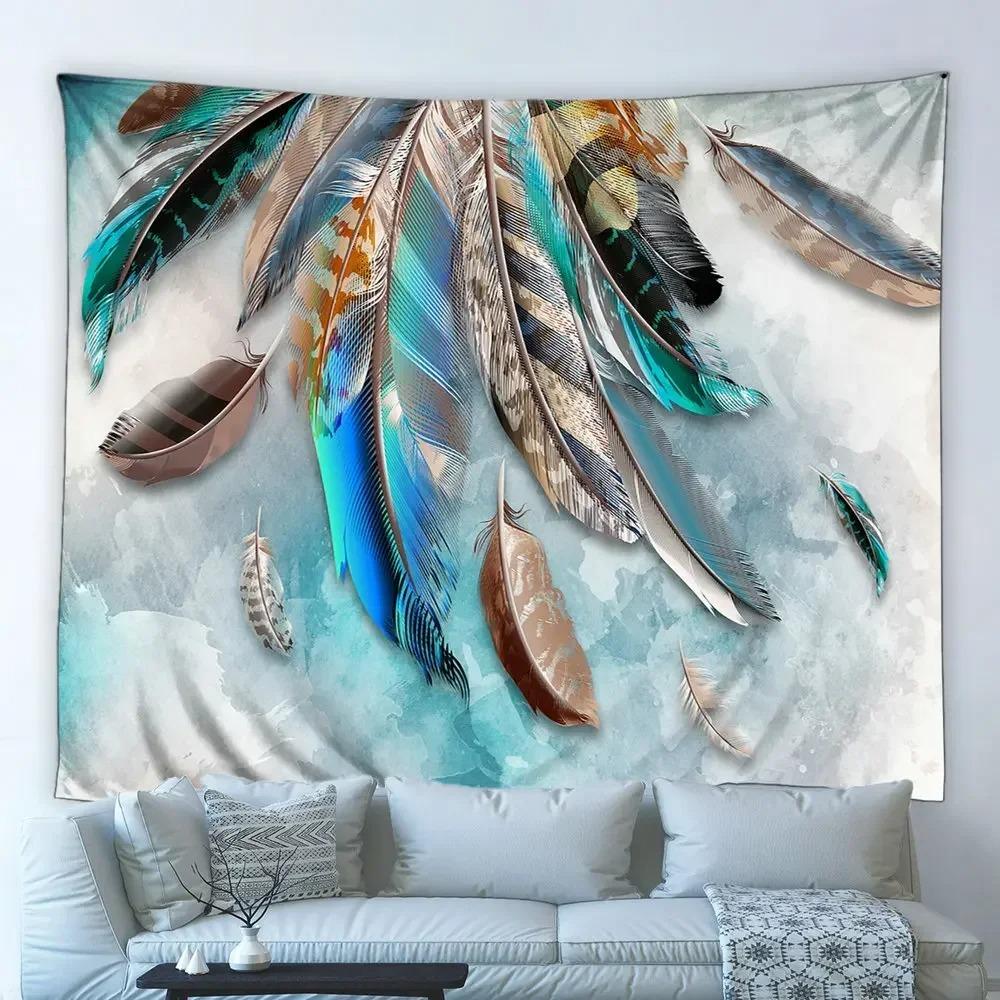 Colorful Feather Decorative Tapestry Home Wall Living Room Office Decorative Tapestry