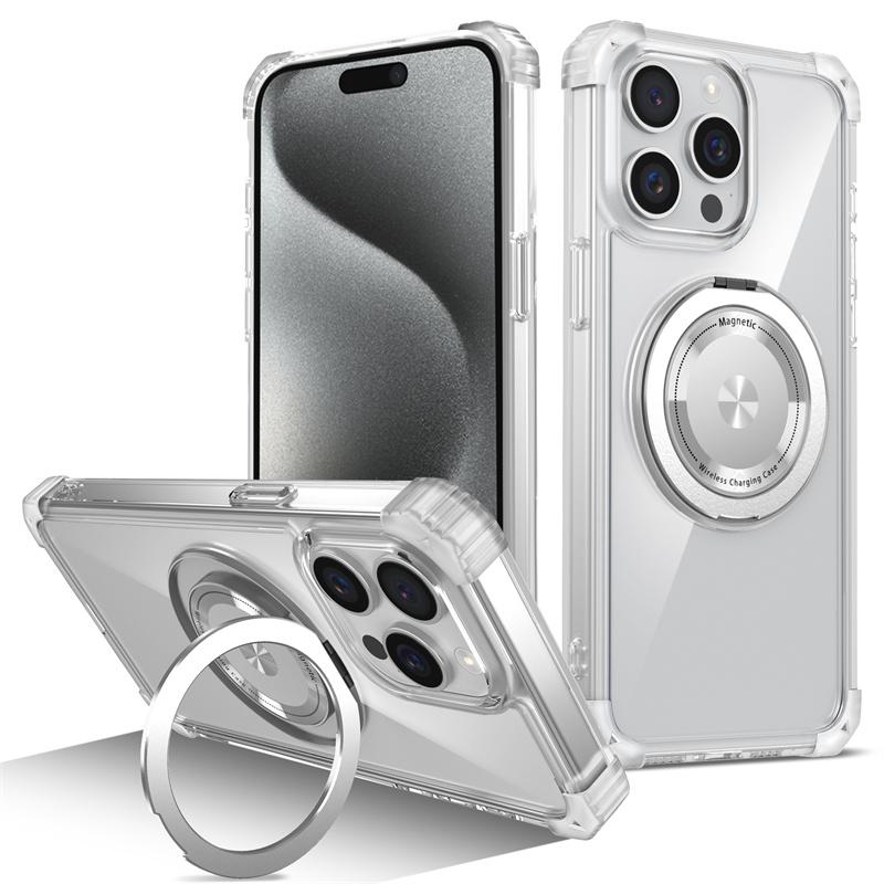 Průhledný magnetický kroužek pro pouzdra s bezdrátovým nabíjením MagSafe pro iPhone 15 14 13 12 11 15 Pro Max Nárazuvzdorný kryt Příslušenství