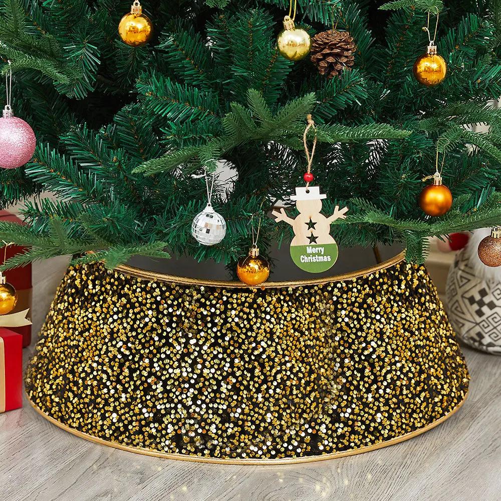3D Round Plush Christmas Tree Skirt - Decorative Tree Base Cover Festive Christmas Scene Fence Ideal for Holiday Decorations