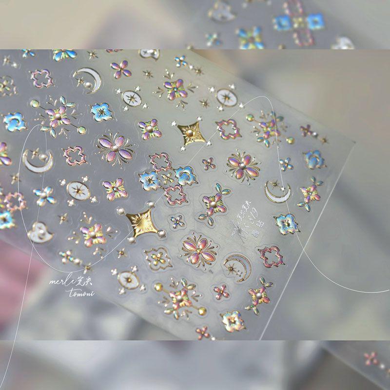 

Pearl Bohemia Nail Sticker Relief New Arrival 3D 5D Internet Celebrity Isn Star Moon Nail Sticker Decoration Bohemia 819 (Pearl)