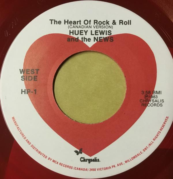 

7inch Record HUEY LEWIS THE NEWS The Heart Of Rock Roll Canadian HP1 Chrysalis 1984 Canada Rock Used