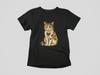 Cute Cat Heart Graphic T-Shirt Vintage Style Kitty Art Tee Unisex Soft Cotton