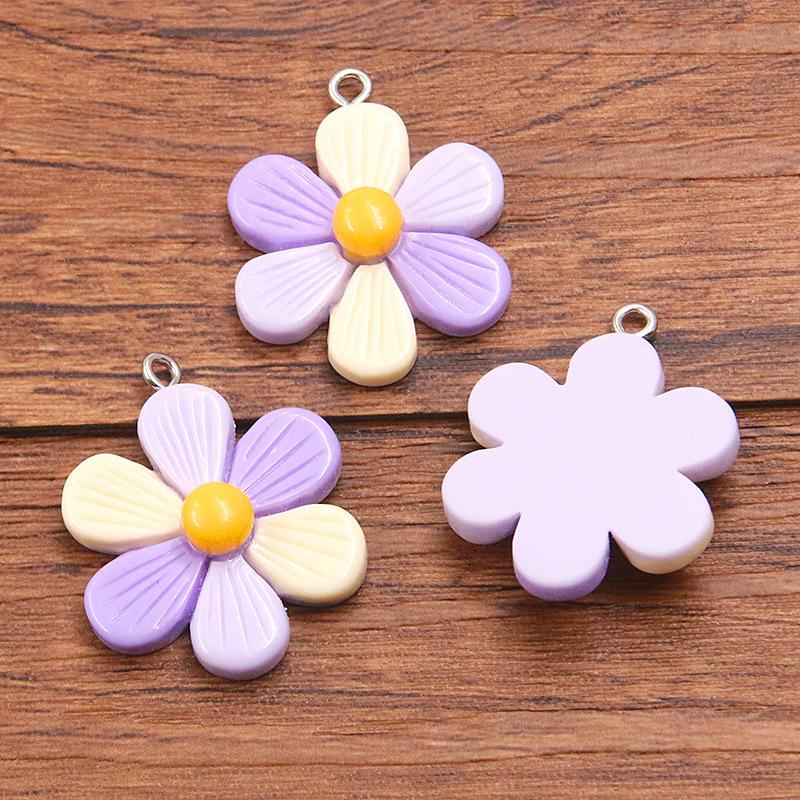 10Pcs 24*30mm DIY Resin Accessories Plant Flower Pendant Jewelry Accessories