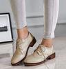Britischer Stil Einzelschuh für Damen 2026 College-Stil geschnitzte grob gefütterte Lederschuhe mit Studentenriemen Oxford-Schuhe