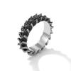 Adjustable Vintage Dragon Scale Ring Men Unisex Finger Retro Oxidized Plated Geometric Band