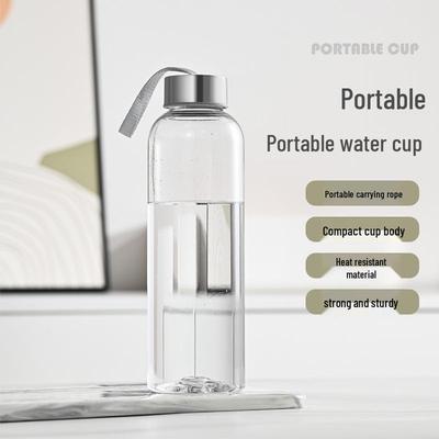 Leakproof Portable Plastic Water Bottle with Stainless Steel Lid for Outdoor Sports and Students