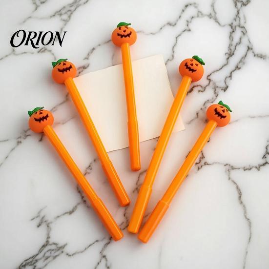 Długopisy na prezent świąteczny 10 szt. Długopisy żelowe na Halloween, Uroczy topper z twarzą dyni, Cienkopis 0,5 mm, czarny, do biura, szkoły, artykułów papierniczych, dla dzieci