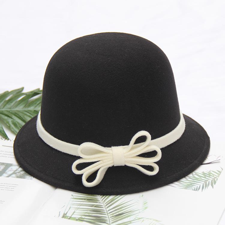 Three-Dimensional Flower Top Hat Autumn And Winter Woolen Hat Women'S Dome Casual Fisherman'S Basin Hat