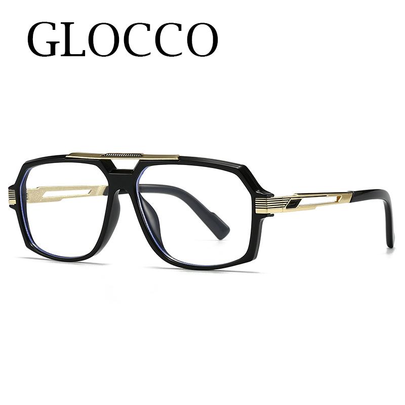 Geometriska Fyrkantiga Stora Ramar Herrblåfilterglasögon Designer Överdimensionerade Fyrkantiga Läsningsglasögon Receptbelagda Glasögon