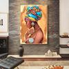 Beautiful African Woman Portrait Canvas Print Painting Wall Ethnic Art Vintage Poster Picture for Living Room Home Decor Cuadros