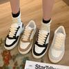 New spring and autumn color matching female couple white shoes sports and leisure board shoes lace-up women's shoes