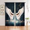 2pcs Angel Wings Printed Curtain For Home Decor Rod Pocket Window Treatment For Bedroom Office Kitchen Living Room Study Cortina
