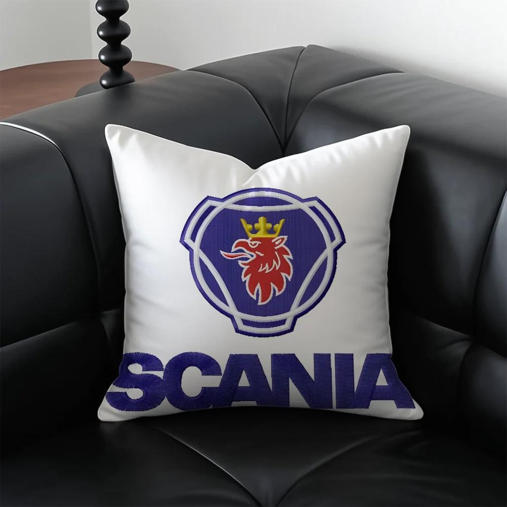 S-S-Scanias Pillow Case Anti-dustmite Pillowcase Invisible Zipper Silky Short Plush Sofa Cushion Cover