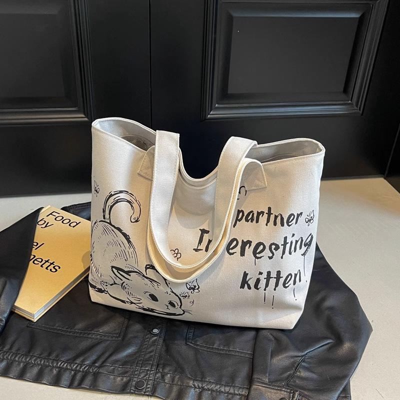 

Заказ клиента большая холщовая сумка-тоут женская 2025 новая осенне-зимняя сумка через плечо для поездок на работу портативная сумка-тоут для выхода в свет белый