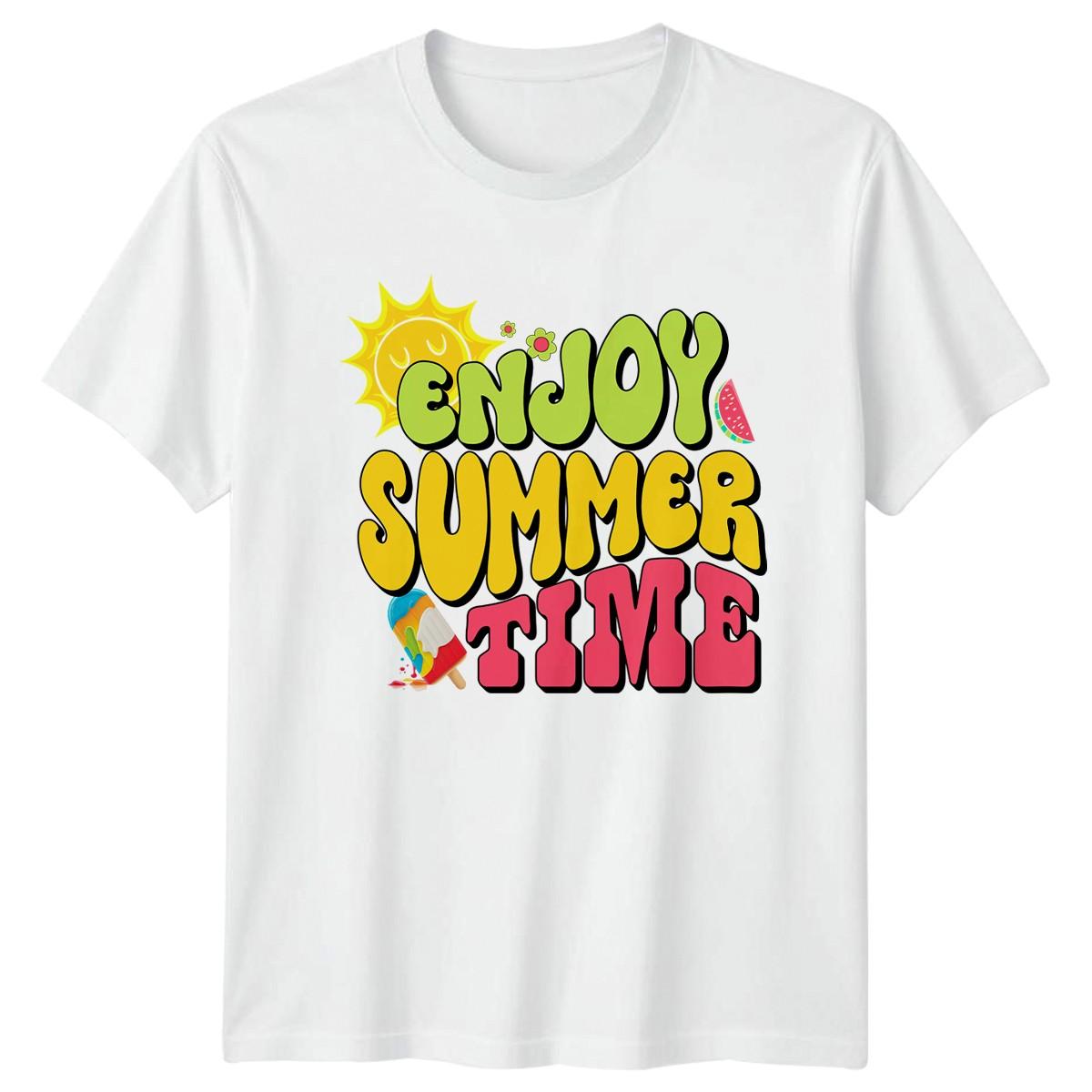 Enjoy Summer Time T-Shirt Retro Vacation Summer Holiday S