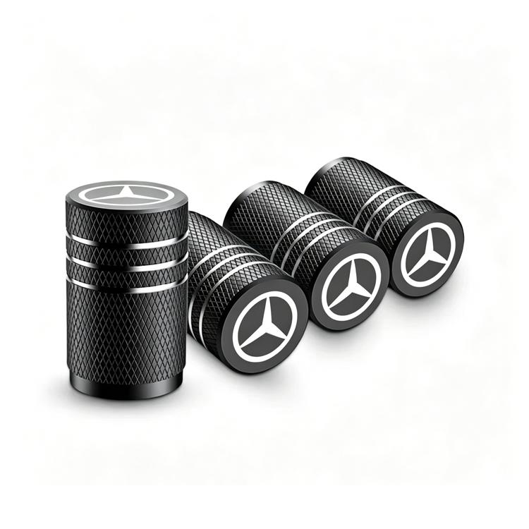 CRU1 4pcs Car Wheel Tire Valve Caps Covers Laser Wheel Tire Stem Valve Caps for Mercedes benz W203 W204 AMG CLA Interior Mouldings