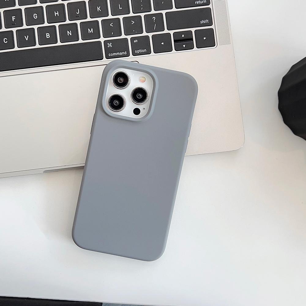 Capa de Celular iPhone 16 de Silicone Líquido Verdadeiro 14promax Coreana 12 Premium 13 Cor Sólida 11