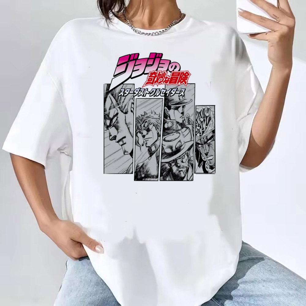 Jojo Bizarre Adventure t shirt female anime Colorful Women Gothic Pastel t shirt 80s Colorful harajuku Graphic graphic Y2k