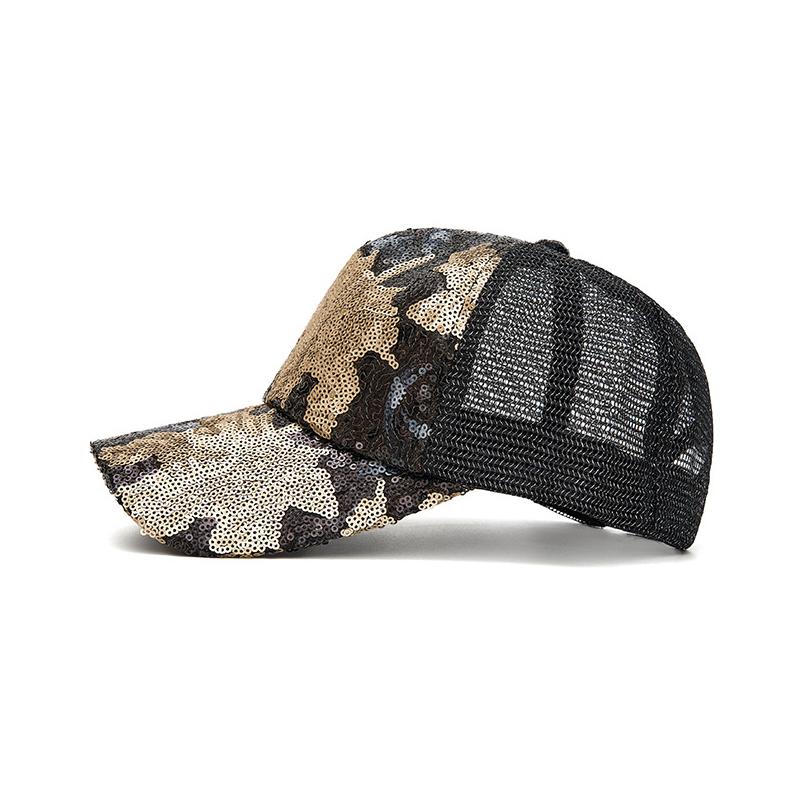 Spring Summer Cap Women's Summer Maple Leaf Baseball Cap Sequin Cap Sunscreen Cap Sunshade Net Cap