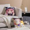 Kwaii Anime Cute S-School-Lives Cushion Cover Pillowcase Short Plush Invisible Zipper Room Sofa Cushion Cover