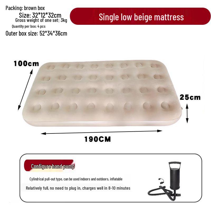 Office Nap High-Grade Flocking Inflatable Bed - Easy Storage, Lightweight, One-Button Setup Sleeping Pad