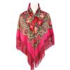 Tassel Fringe Floral Scarf Soft Tassel Scarf Fashion Square Wrap  Women