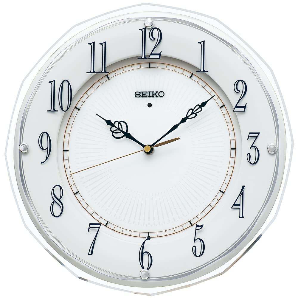 

Seiko Clock KX269W Wall 340 x 340 x 45mm Radio-Controlled Clock, White,