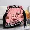 Cute Pig Pink Fleece Blanket Soft Warm Bedroom Throw Blanket On Bed Sofa Bedding Travel Sherpa Blankets for Adult Kids Quilt