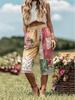 2025 Retro Floral Print Casual Women's 7-Point Pants Shorts