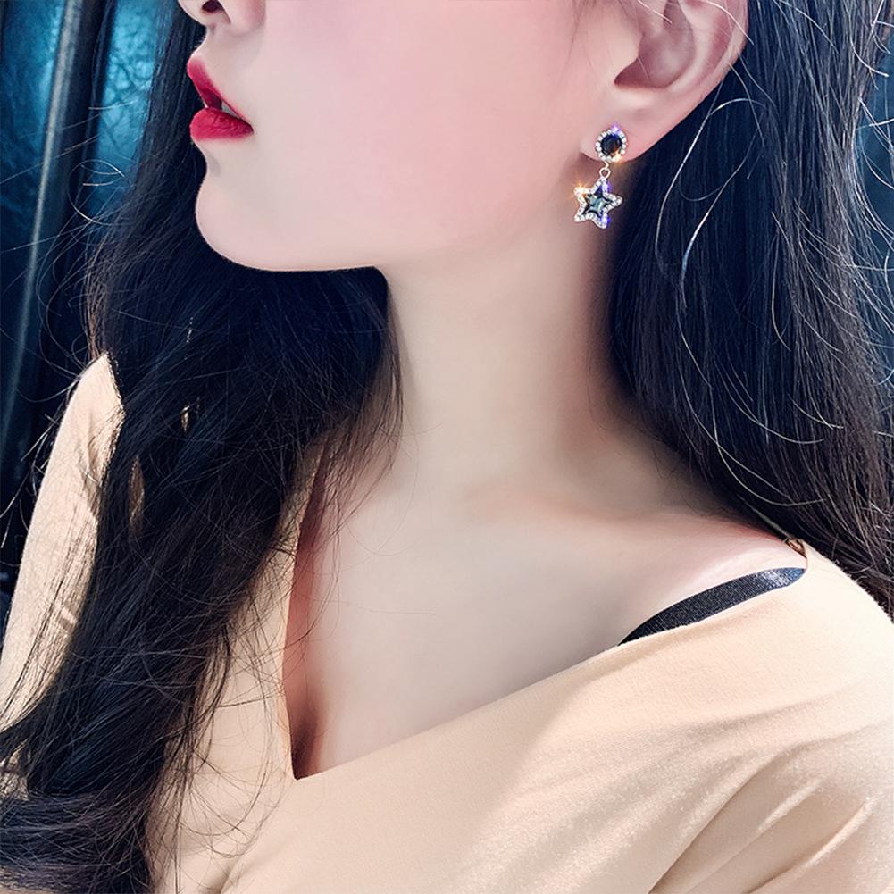 Female Pendant Earrings Alloy Earring Inlaid Artificial Gems Fashion Eardrops