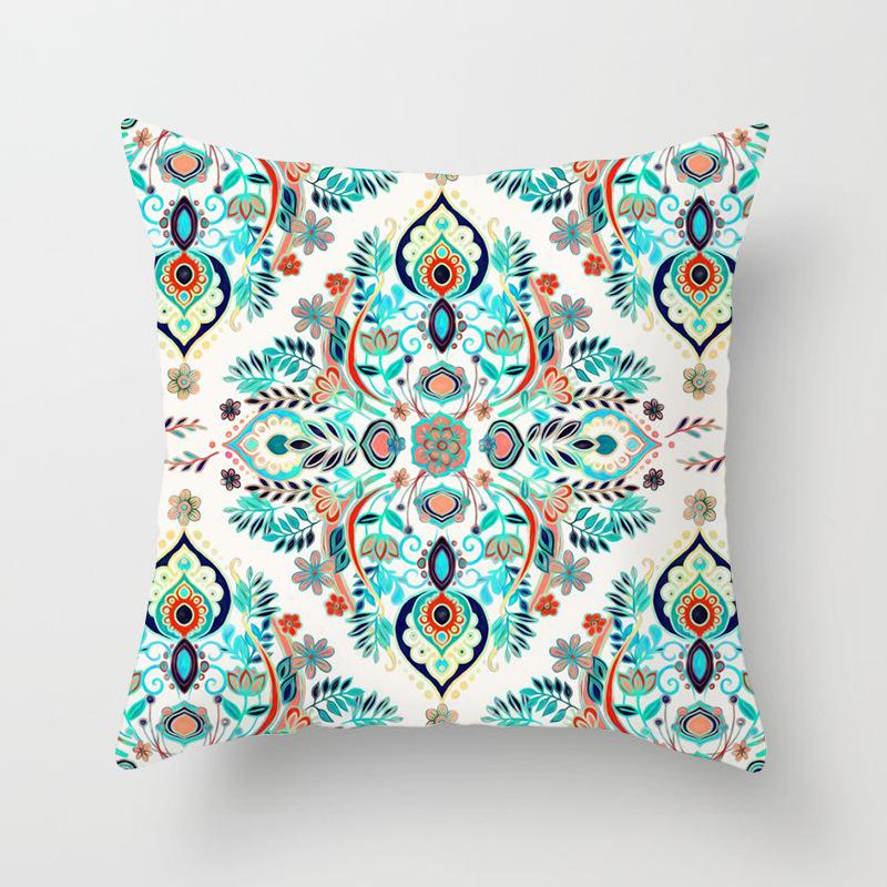 45x45cm Light Blue Green Mint Cushion Cover Modern Geometric Print Boho Decorative Pillow  Sofa Throw